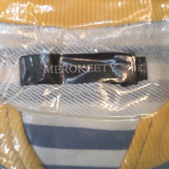 Merokeety Striped Sweatshirt Blue and Yellow - Picture 5 of 6